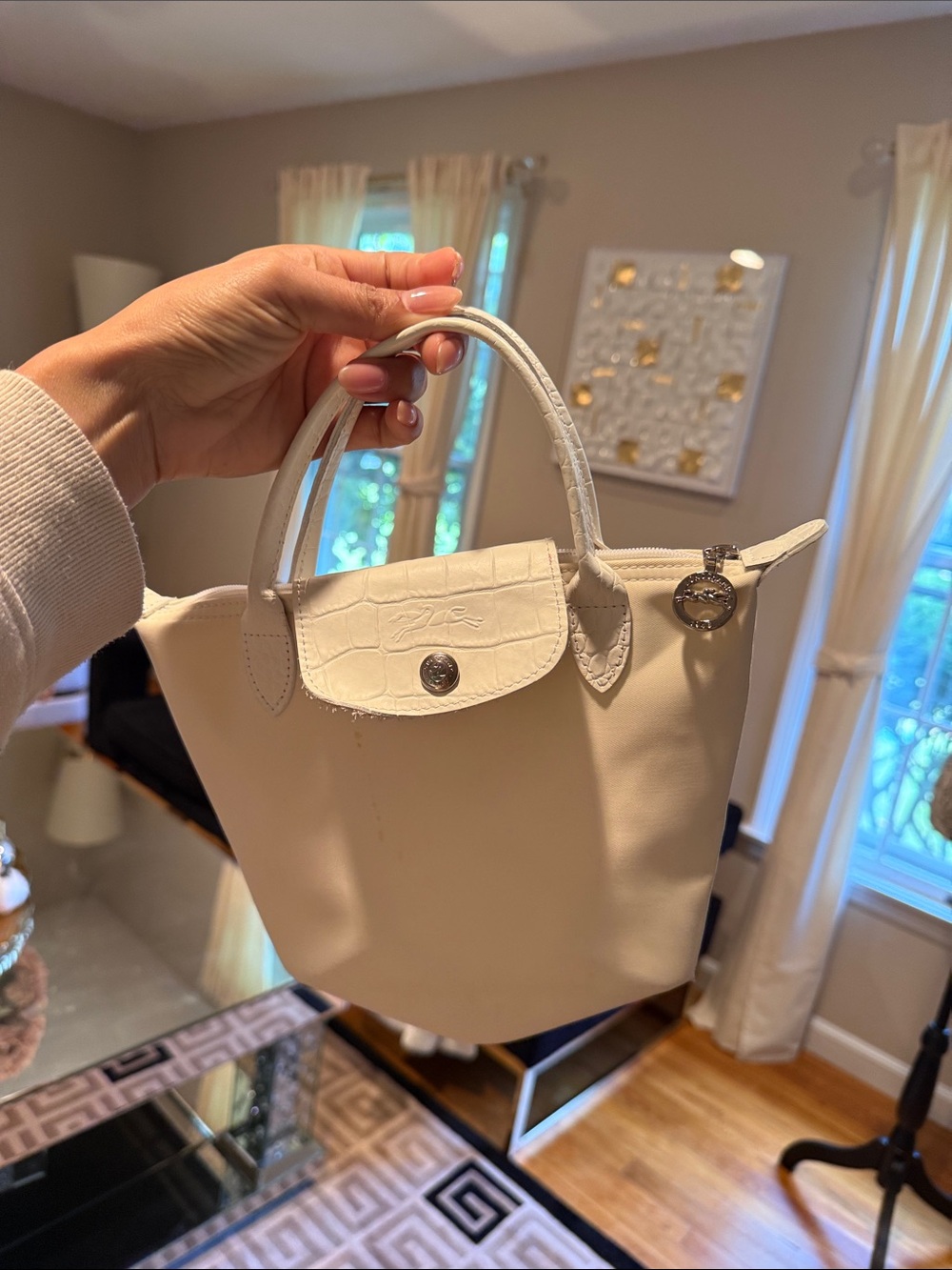 Longchamp Cream Mini Top-Handle Women’s Bag